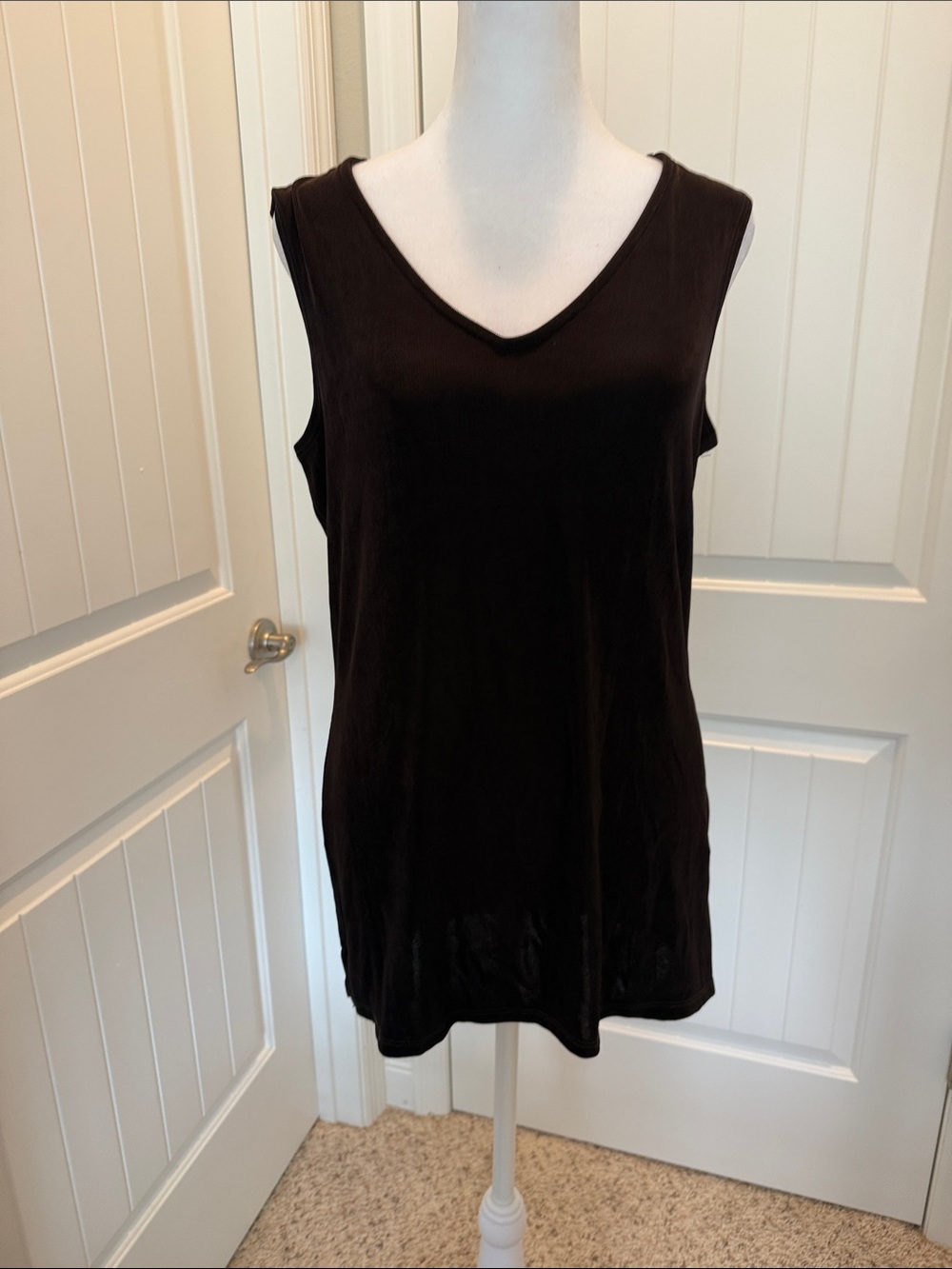 Coldwater Creek Black V-Neck Sleeveless Tank